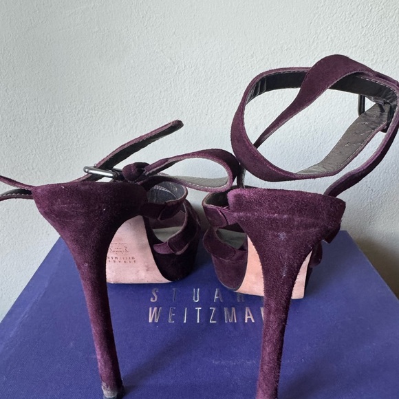 Stuart Weitzman Deep Purple Strappy Heels - Picture 4 of 5